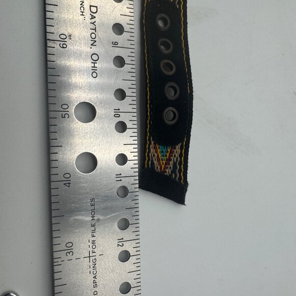 Woven Adjustable Bracelet Tribal Pattern Multicolor Brown Yellow Buckle Closure - Picture 7 of 7